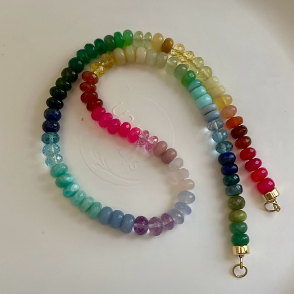 Lynn Rachel Rose 14k and gemstone necklace 19 inches - Picture 3 of 6